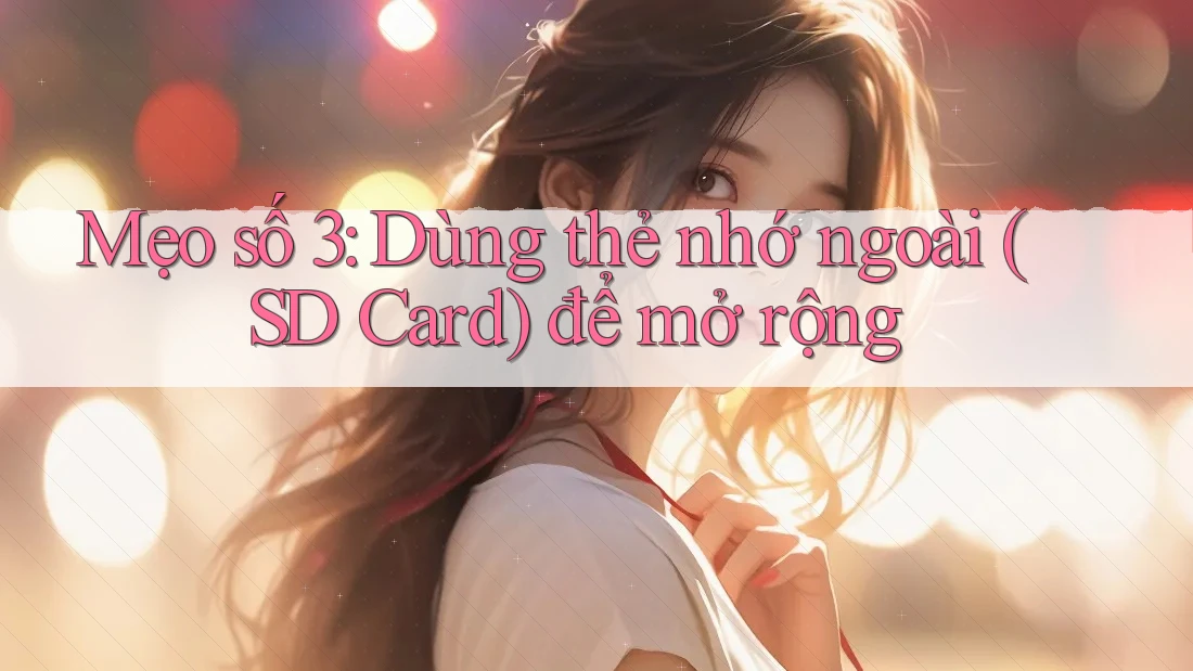 Mẹo số 3: Dùng thẻ nhớ ngoài (SD Card) để mở rộng